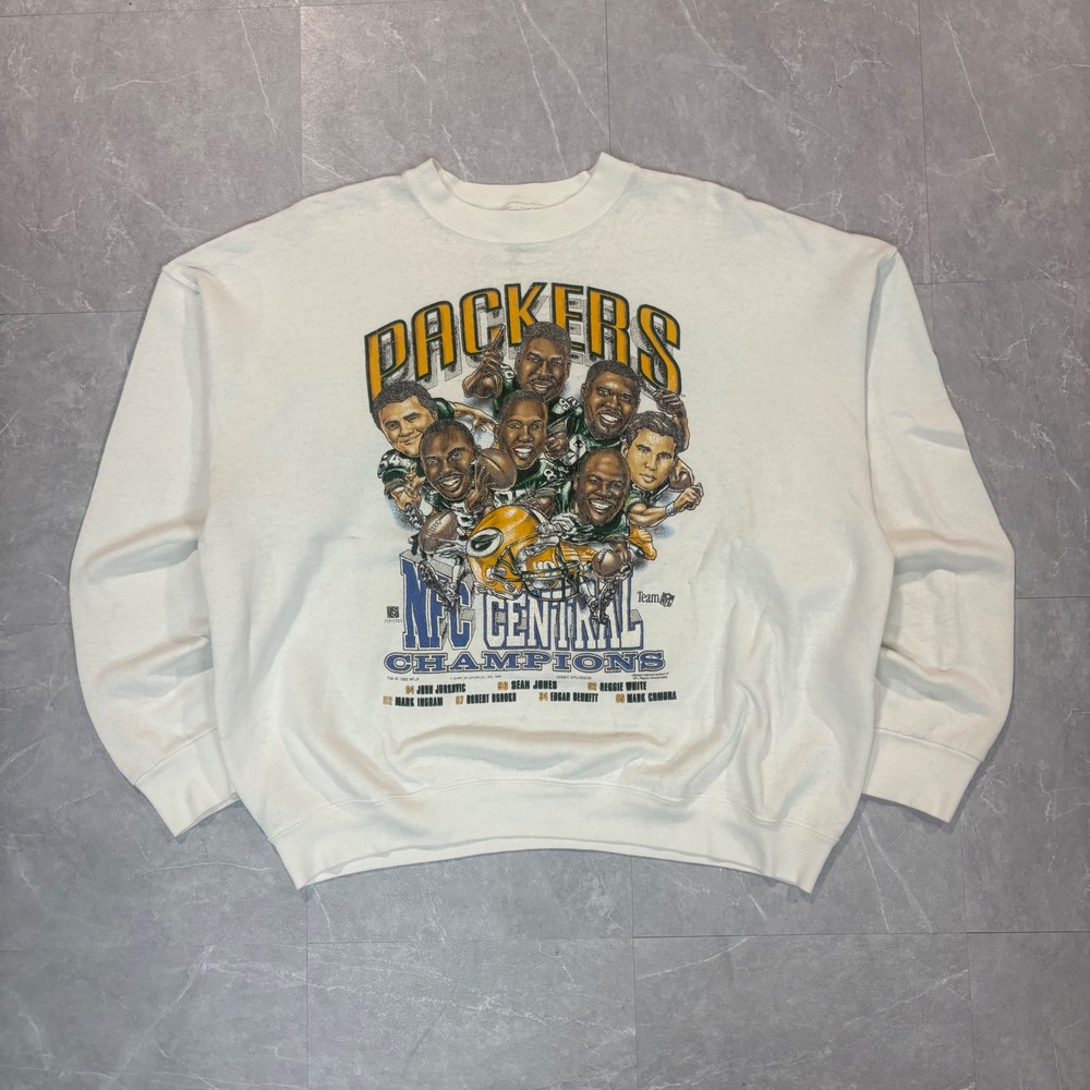 Vintage 1995 Green Bay Packers NFC Central Champions Sweatshirt White Mens XL